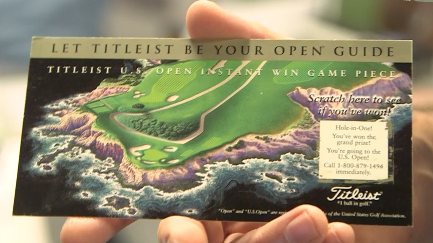 The Grand Prize-winning ticket from Titleist&#39;s...