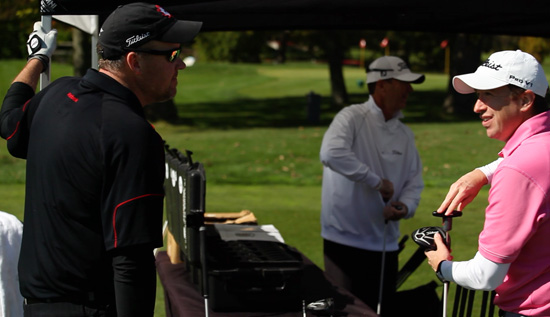 Mike Depaolo lends a hand as Jason G. tests a few...