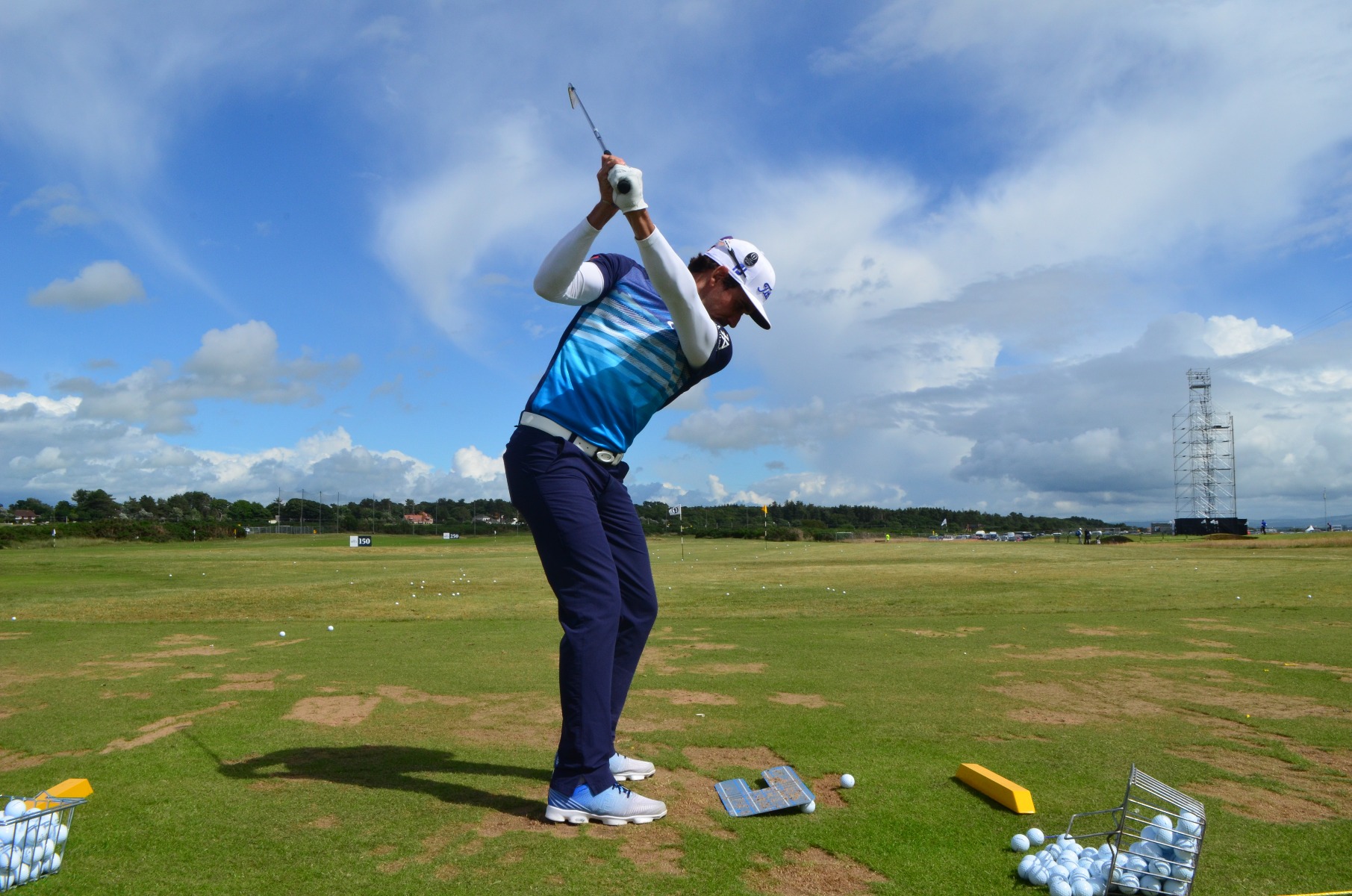 Rafa Cabrera Bello dialing in his irons on the...