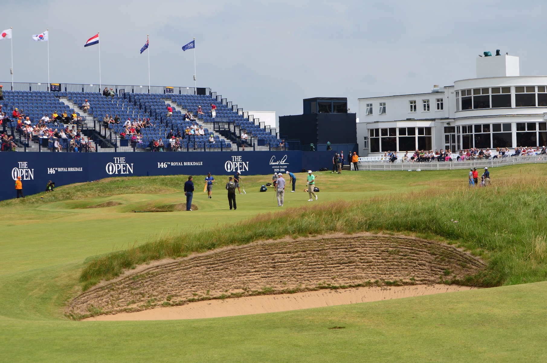 The famous bunker and view to the 18th...