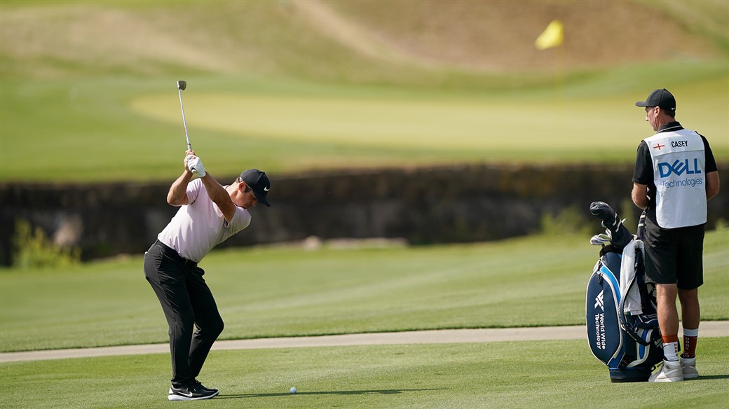 Paul Casey plays an approach shot with a Pro V1 golf ball at the WGC-Dell Technologies Match Play