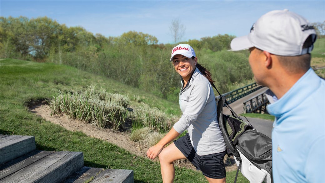 Amateur golfers about to tee off with the new TruFeel golf balls